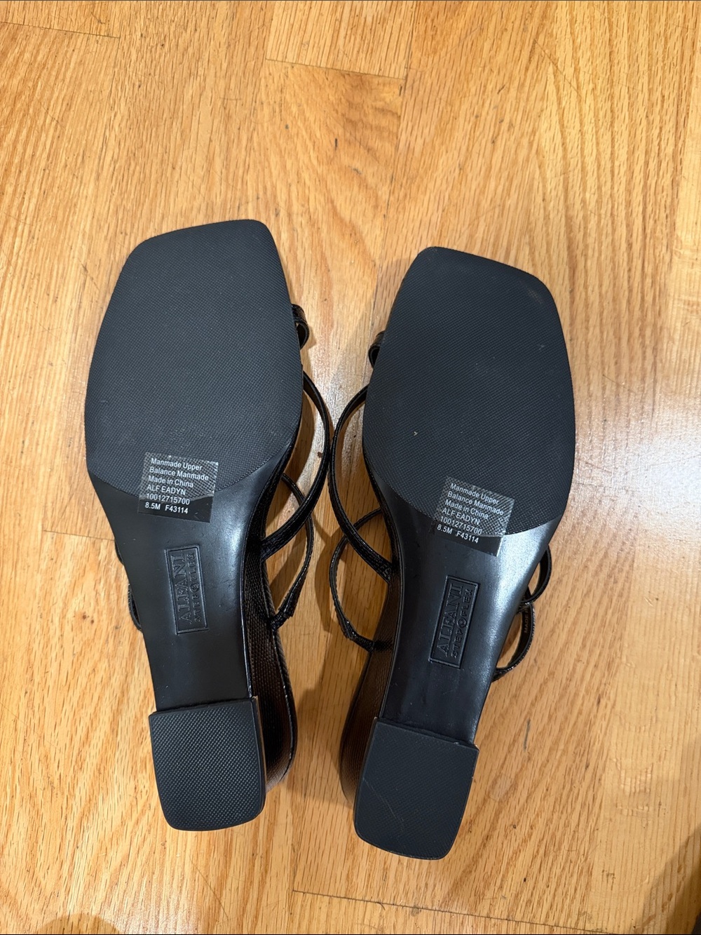 Alfani Black Strappy Square-Toe Heeled Sandals - Picture 3 of 3